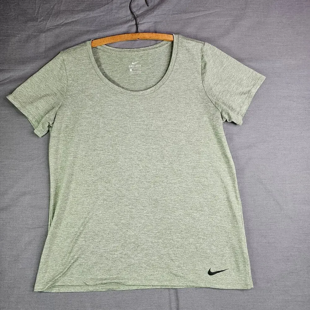 Lot of 3 Women's Nike Dri-Fit Tees Black, Heather Green, Heather Peach, Size L